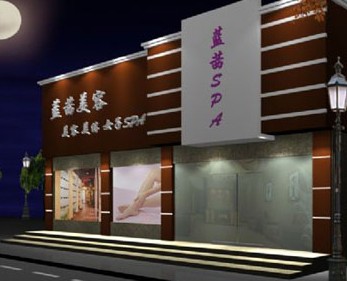 美发店门头_灯箱广告牌_理发店装修_理发店招牌_理发馆理发店装修效果图